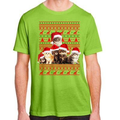 Family Of Kittens Ugly Christmas Sweater Adult ChromaSoft Performance T-Shirt