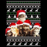 Family Of Kittens Ugly Christmas Sweater Cooling Performance Crew T-Shirt
