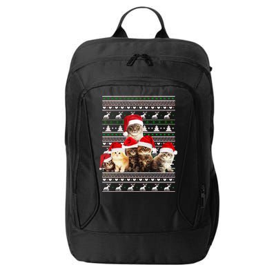 Family Of Kittens Ugly Christmas Sweater City Backpack