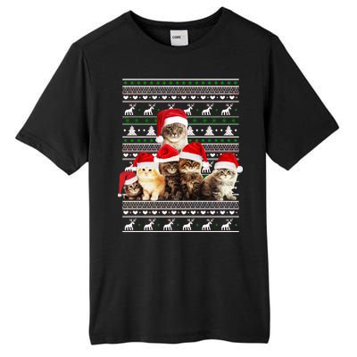 Family Of Kittens Ugly Christmas Sweater Tall Fusion ChromaSoft Performance T-Shirt