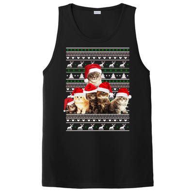 Family Of Kittens Ugly Christmas Sweater PosiCharge Competitor Tank