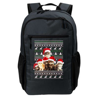 Family Of Kittens Ugly Christmas Sweater Daily Commute Backpack