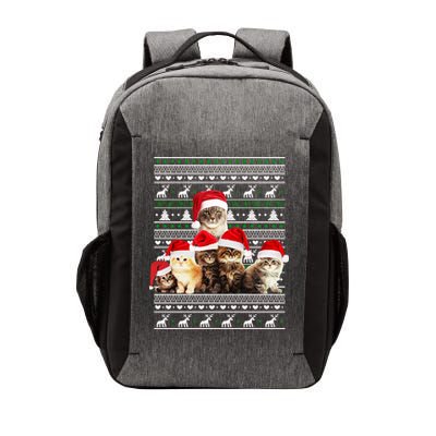 Family Of Kittens Ugly Christmas Sweater Vector Backpack