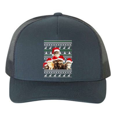 Family Of Kittens Ugly Christmas Sweater Yupoong Adult 5-Panel Trucker Hat