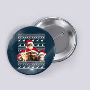 Family Of Kittens Ugly Christmas Sweater Button