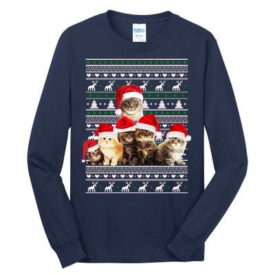 Family Of Kittens Ugly Christmas Sweater Tall Long Sleeve T-Shirt