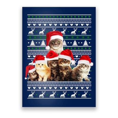 Family Of Kittens Ugly Christmas Sweater Poster