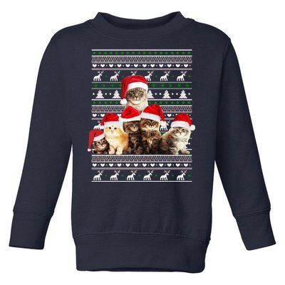 Family Of Kittens Ugly Christmas Sweater Toddler Sweatshirt