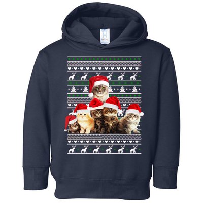 Family Of Kittens Ugly Christmas Sweater Toddler Hoodie