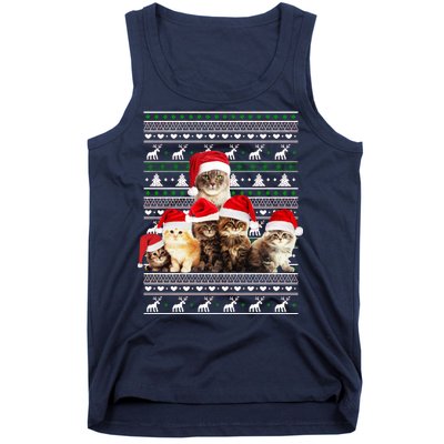 Family Of Kittens Ugly Christmas Sweater Tank Top