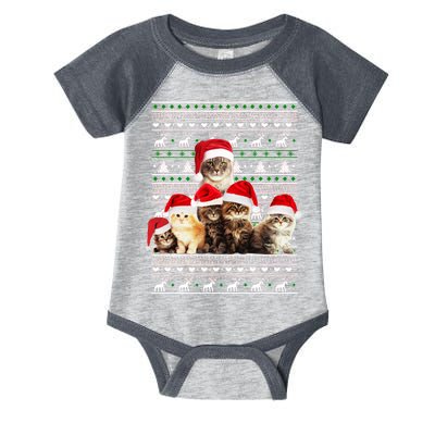 Family Of Kittens Ugly Christmas Sweater Infant Baby Jersey Bodysuit