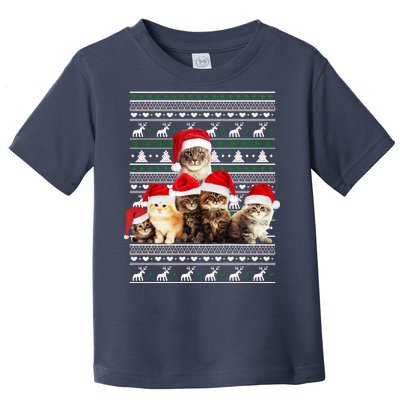 Family Of Kittens Ugly Christmas Sweater Toddler T-Shirt