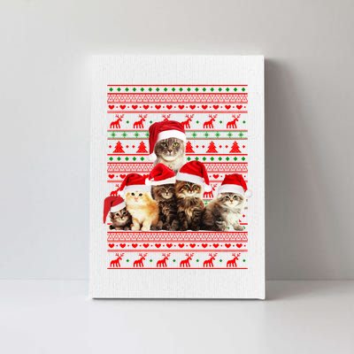 Family Of Kittens Ugly Christmas Sweater Canvas