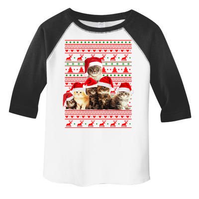 Family Of Kittens Ugly Christmas Sweater Toddler Fine Jersey T-Shirt