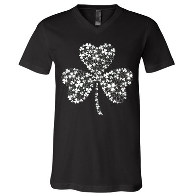 Family Of Shamrocks Cloverleaf V-Neck T-Shirt