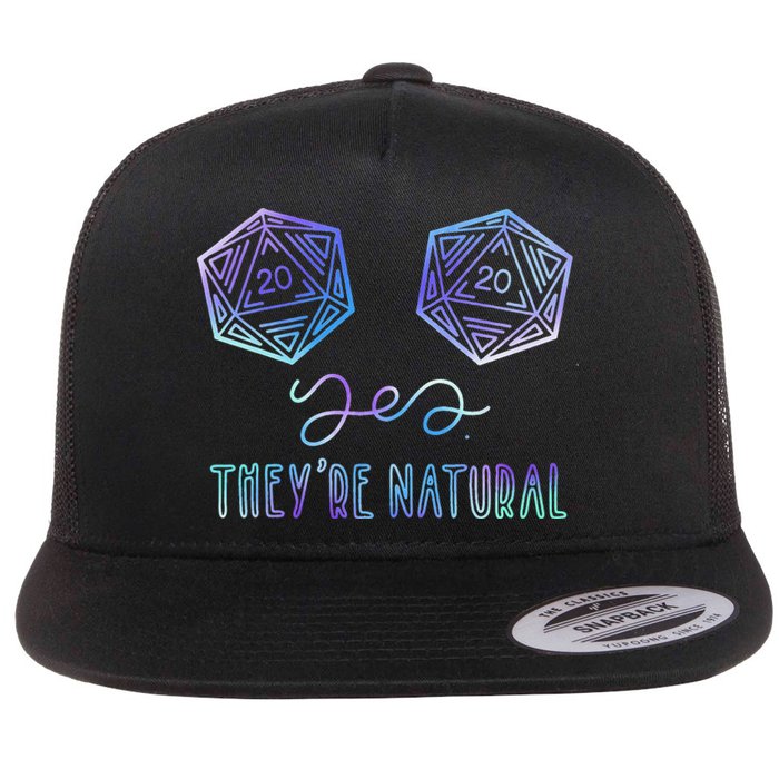 Fantasy Art Nerdy Gaming Yes They're Natural Flat Bill Trucker Hat