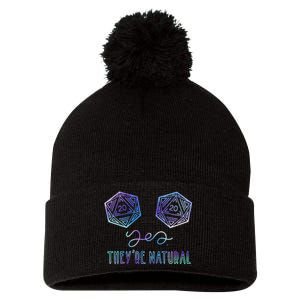 Fantasy Art Nerdy Gaming Yes They're Natural Pom Pom 12in Knit Beanie