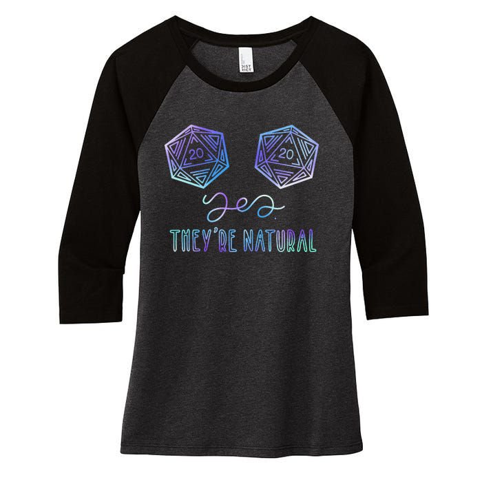 Fantasy Art Nerdy Gaming Yes They're Natural Women's Tri-Blend 3/4-Sleeve Raglan Shirt