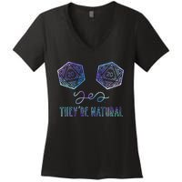 Fantasy Art Nerdy Gaming Yes They're Natural Women's V-Neck T-Shirt