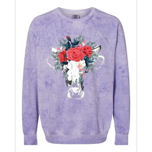 Farm Animal Nature Flower Gift Cow 4981 Colorblast Crewneck Sweatshirt