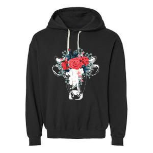 Farm Animal Nature Flower Gift Cow 4981 Garment-Dyed Fleece Hoodie