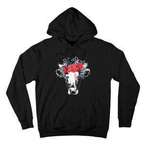 Farm Animal Nature Flower Gift Cow 4981 Hoodie