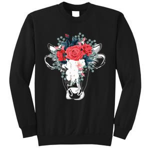 Farm Animal Nature Flower Gift Cow 4981 Sweatshirt