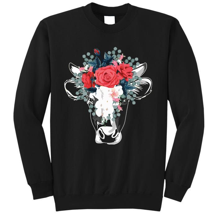 Farm Animal Nature Flower Gift Cow 4981 Sweatshirt