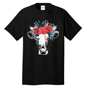 Farm Animal Nature Flower Gift Cow 4981 Tall T-Shirt