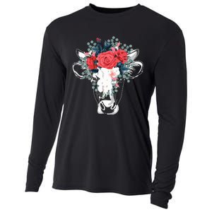 Farm Animal Nature Flower Gift Cow 4981 Cooling Performance Long Sleeve Crew