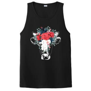 Farm Animal Nature Flower Gift Cow 4981 PosiCharge Competitor Tank