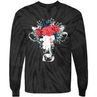 Farm Animal Nature Flower Gift Cow 4981 Tie-Dye Long Sleeve Shirt