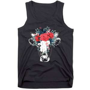 Farm Animal Nature Flower Gift Cow 4981 Tank Top