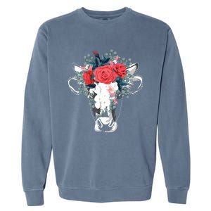 Farm Animal Nature Flower Gift Cow 4981 Garment-Dyed Sweatshirt