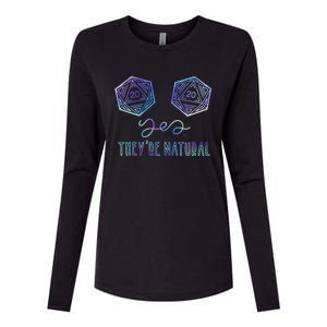 Fantasy Art Nerdy Gaming Yes They're Natural Womens Cotton Relaxed Long Sleeve T-Shirt