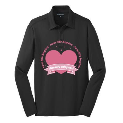 Finally Adopted New Life Begins Silk Touch Performance Long Sleeve Polo