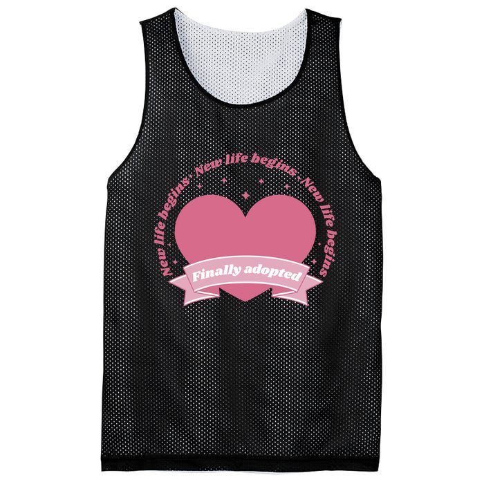 Finally Adopted New Life Begins Mesh Reversible Basketball Jersey Tank