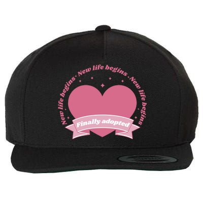 Finally Adopted New Life Begins Wool Snapback Cap