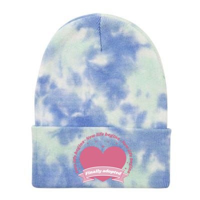 Finally Adopted New Life Begins Tie Dye 12in Knit Beanie