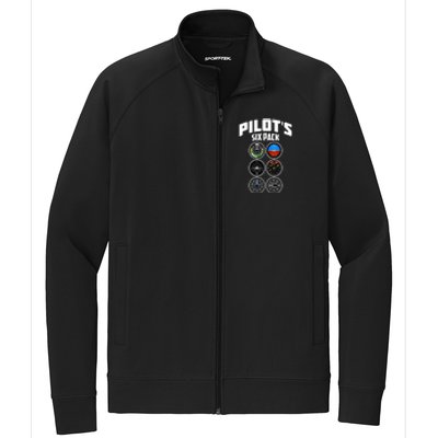 Funny Airplane Novelty Aviation Airplane Pilot Gift Stretch Full-Zip Cadet Jacket