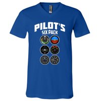 Funny Airplane Novelty Aviation Airplane Pilot Gift V-Neck T-Shirt