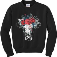 Farm Animal Nature Flower Gift Cow Kids Sweatshirt