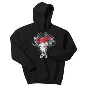 Farm Animal Nature Flower Gift Cow Kids Hoodie