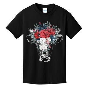 Farm Animal Nature Flower Gift Cow Kids T-Shirt