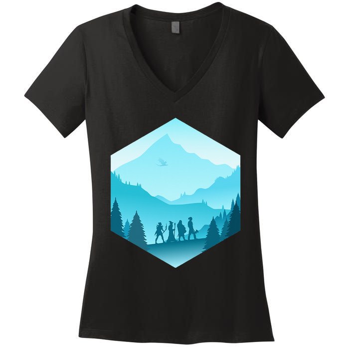 Fantasy Art Nerdy Gaming Geeky Gamer Women's V-Neck T-Shirt