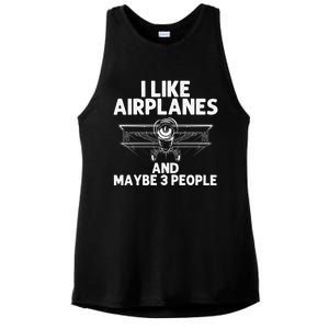 Funny Airplane Novelty Plane Aviation Pilot Gift Ladies PosiCharge Tri-Blend Wicking Tank