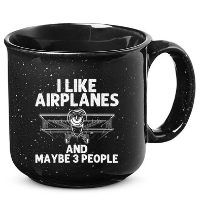 Funny Airplane Novelty Plane Aviation Pilot Gift 15oz Campfire Ceramic Mug