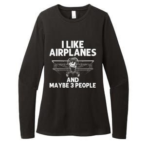 Funny Airplane Novelty Plane Aviation Pilot Gift Womens CVC Long Sleeve Shirt