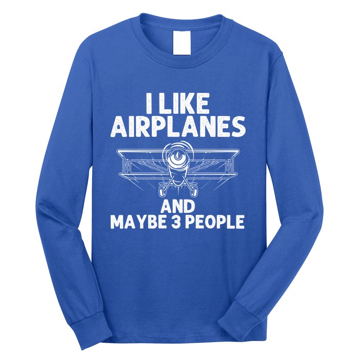 Funny Airplane Novelty Plane Aviation Pilot Gift Long Sleeve Shirt