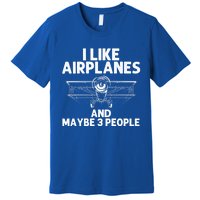 Funny Airplane Novelty Plane Aviation Pilot Gift Premium T-Shirt